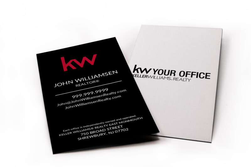 Vertical Black KW Business Card