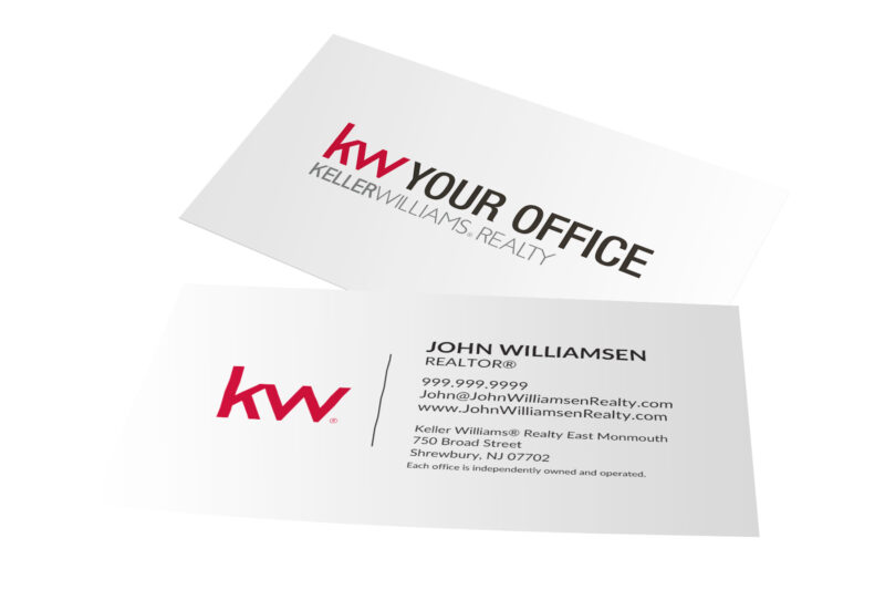 White KW Business Card with White Back