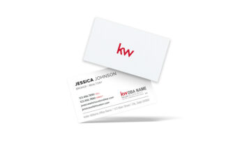Horizontal Spot UV White Diamond KW Pattern Business Card
