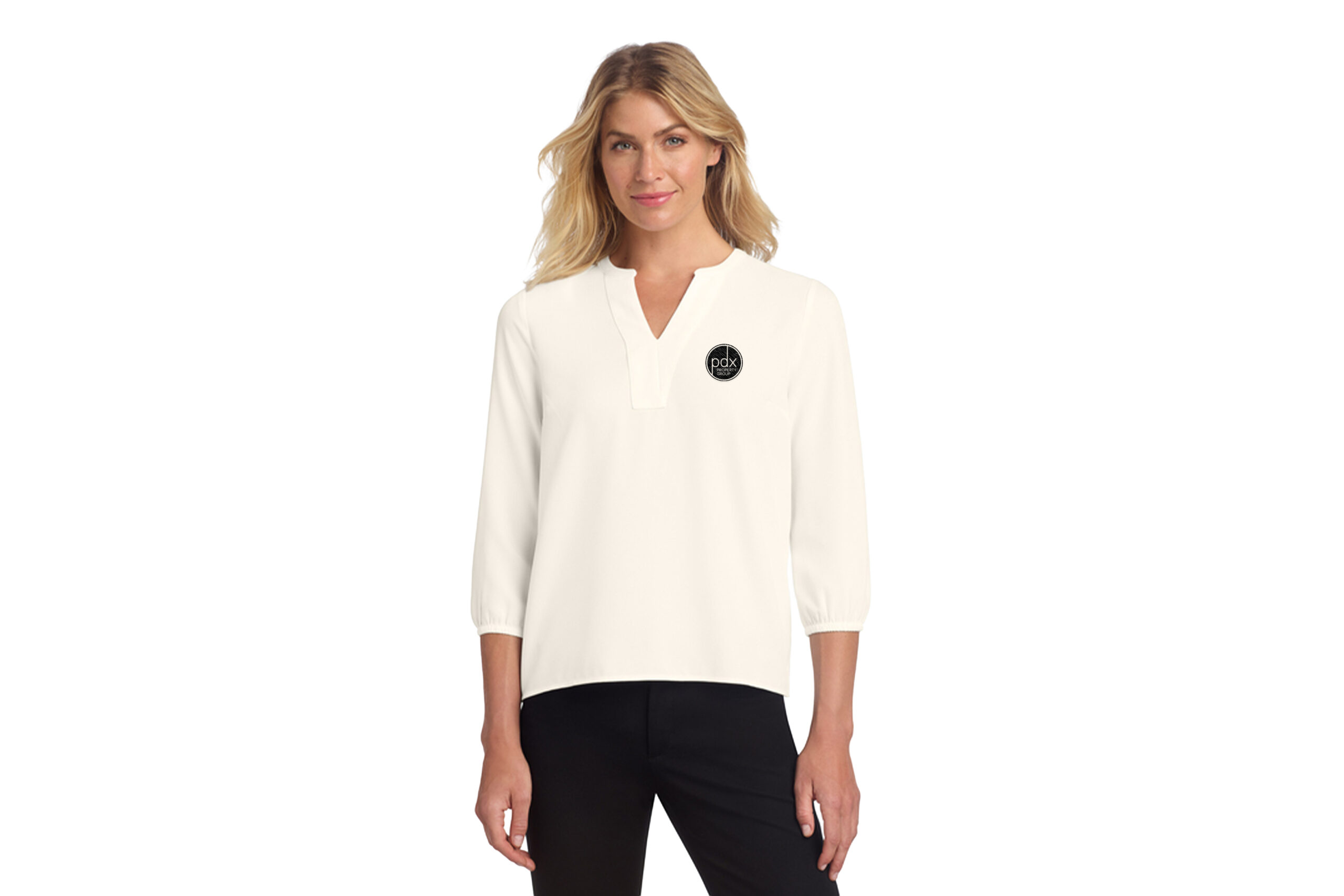 PDX Property Group | Mercer+Mettle® Women's Stretch Crepe Long Sleeve Camp Blouse - Image 4